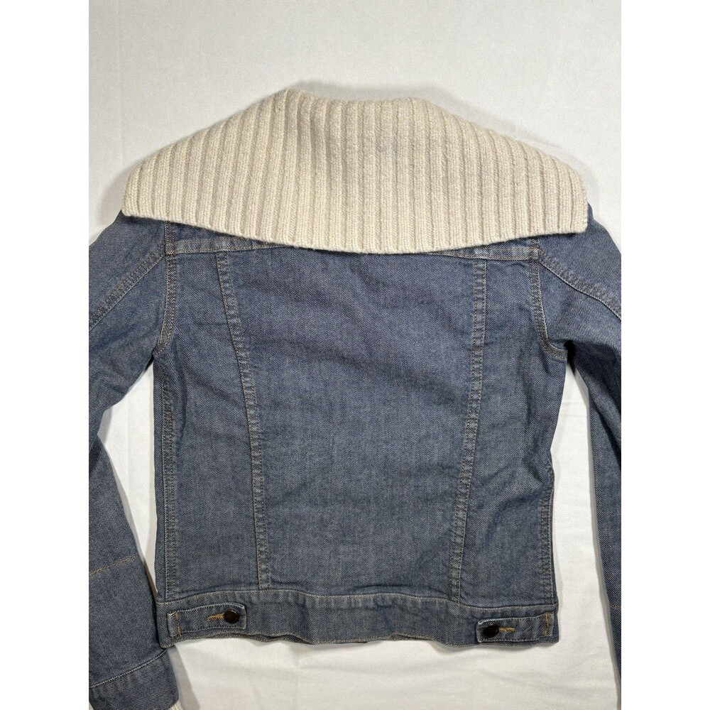 THEORY Denim Jacket Womens Small Long Sleeve Cotton Blend Made In The USA - Picture 2 of 5